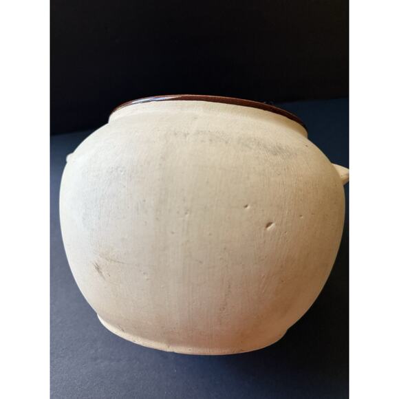 Vintage Watt Oven Ware Pottery Lidded Bisque Beige Chili Bean Crock Pot Cottage - Picture 7 of 8